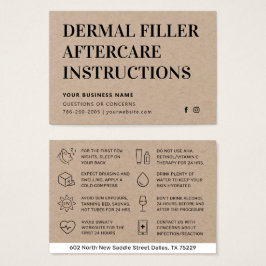 Premium Kraft Dermal Filler Aftercare Advisor Card