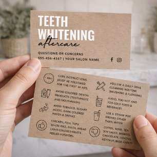 Premium Kraft Öko Teeth Whitening Aftercare Card