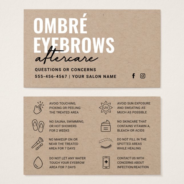 Premium Kraft Ombre Powder Brows Aftercare Ratschl (Vorne & Hinten)