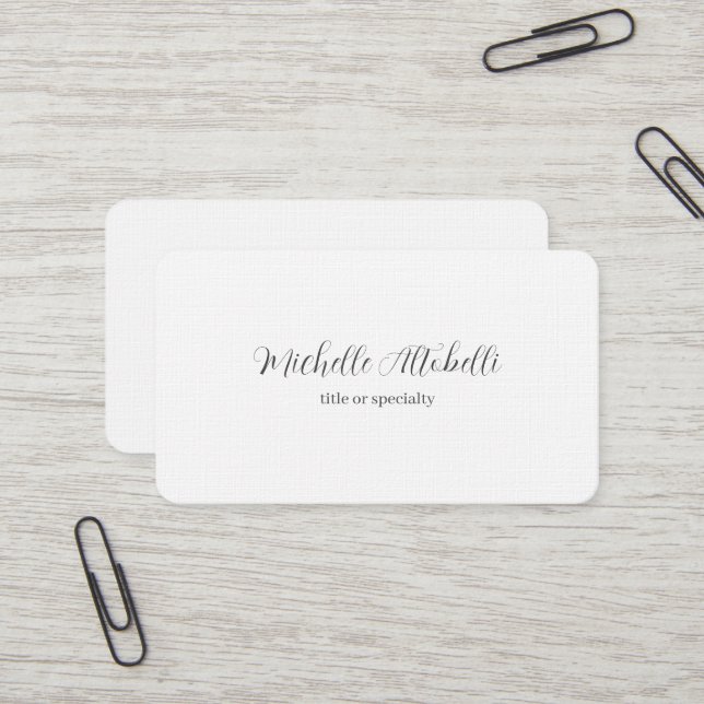 Premium-Leinen Beruflich Modernst handschriftlich Visitenkarte (Vorderseite/Rückseite Beispiel)
