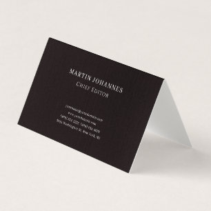 Premium-Leinen Elegant Einfach Schwarz Minimalisti Visitenkarten