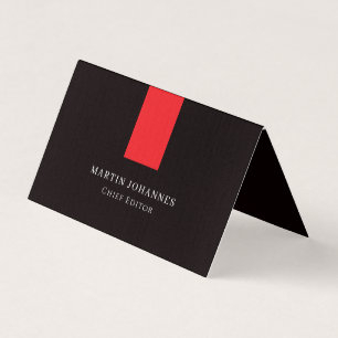 Premium-Leinen Elegant Schlicht Schwarz Minimalist Visitenkarten
