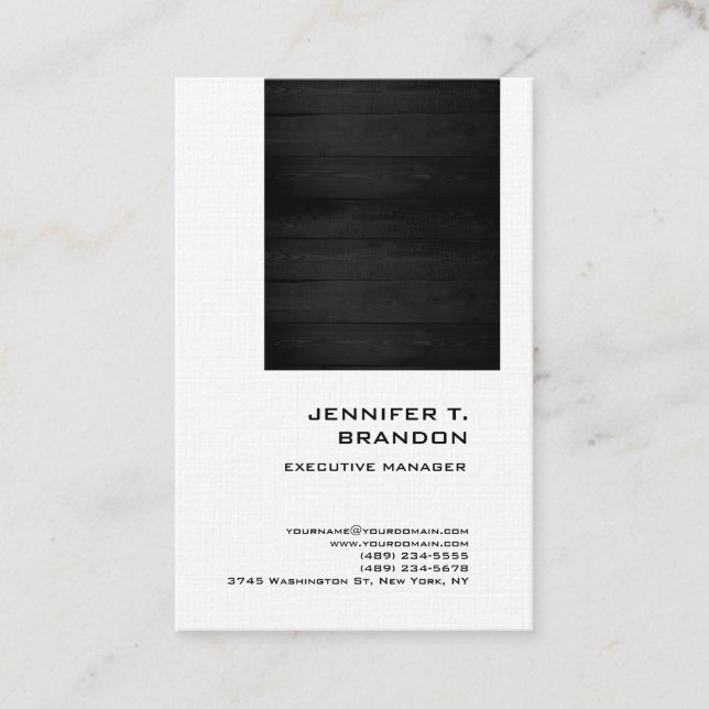 Premium-Leinen Minimalistisch Schlicht Moderne Ber Visitenkarte (Vorderseite)