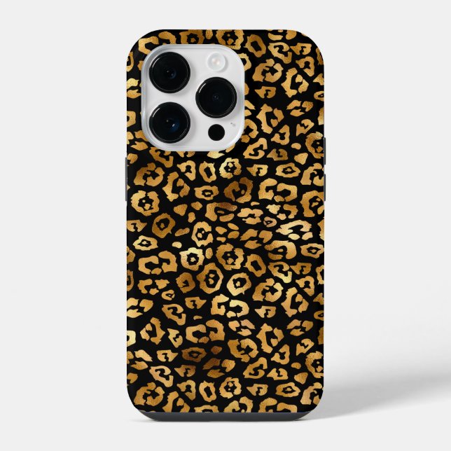 Premium Leopard-Muster iPhone 14 Pro Hülle (Rückseite)