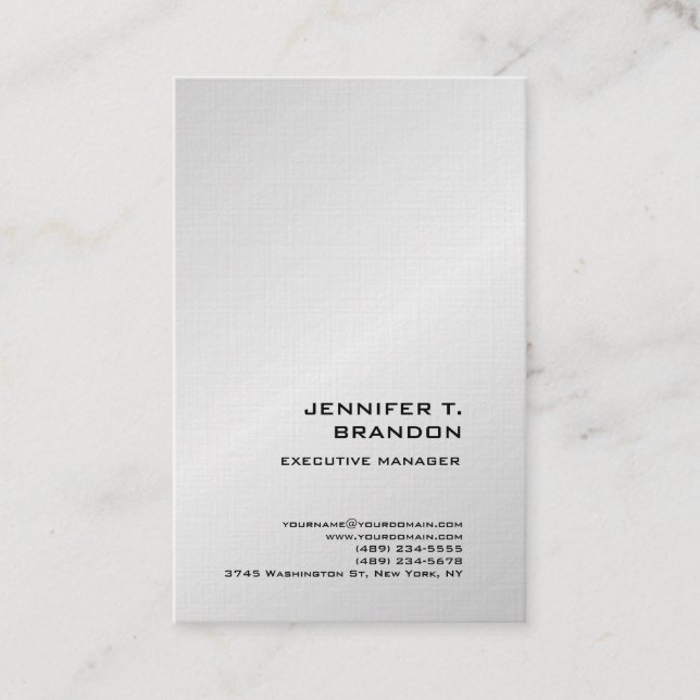 Premium Linen Minimalistisch Schlicht Modernes Sil Visitenkarte (Vorderseite)