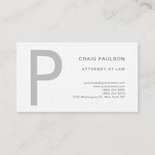Premium Linen Monogram Rechtsanwalt in Law Modern Visitenkarte