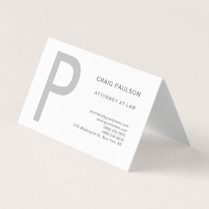 Premium Linen Monogram Rechtsanwalt in Law Modern Visitenkarten