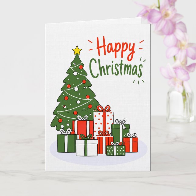 Premium-Linen-Weihnachtskarte Karte (Orchidee)