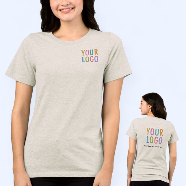 Premium-Logo für Frauen in Beige-T - Shirt für Unt (MISOOK Women’s Beige T-Shirt with Logo on Chest and Back)