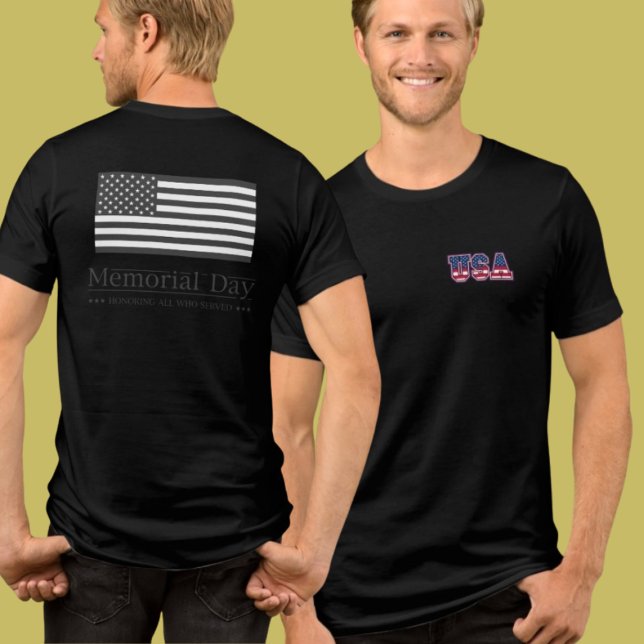 Premium Memorial Day USA Flag Double-Sided Tri-Blend Shirt (Von Creator hochgeladen)