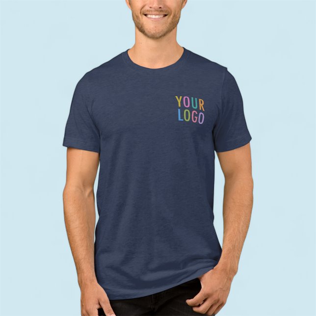 Premium Men Navy Blue T - Shirt Business Logo (MISOOK Navy Blue T-Shirt with Logo on Chest and Back)
