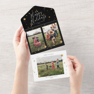 Premium-Multi-Foto-Sternenacht-Weihnachten All In One Einladung