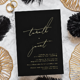 Premium-NAMEN | Stilvolle Black & GOLD Wedding Folieneinladung