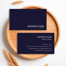 Premium Navy Pinstripe Business Card