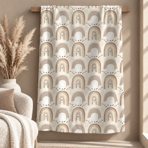 Premium Neutrale Boho Formen Cozy Blanket Design Fleecedecke