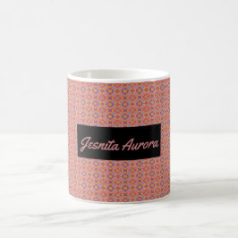 Premium nordamerikanisches geometrisches Blumenmus Kaffeetasse