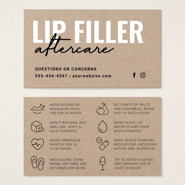 Premium Öko Kraft Lip Filler Aftercare Advisor Car (Vorne & Hinten)