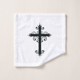 Premium-Ornamentales geschnitztes Kreuz Kunstwerk Waschlappen
