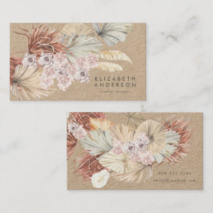 Premium Pampas Original Kraft Moderner Designer Visitenkarte