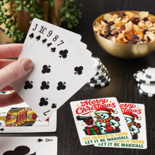 Premium Poker Spielkarten Weihnachts Schneemann