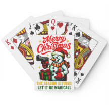 Premium Poker Spielkarten Weihnachts Schneemann