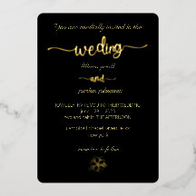 Premium Real Gold Elegante Monogram Black Foil Inv