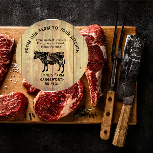 Premium Rindfleisch-Landwirt & Rindfleisch-Geschäf Runder Aufkleber