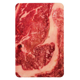 Premium rohes rotes Fleisch   Mramoriertes Steak M Magnet