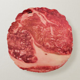 Premium rohes rotes Fleisch   Mramoriertes Steak M Rundes Kissen