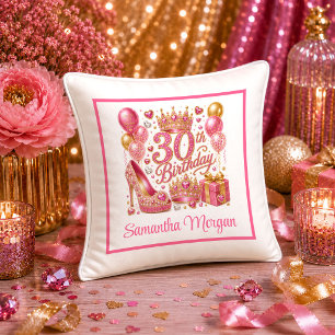 Premium Rosa und Gold Glitzer 30. Geburtstag Kisse Kissen