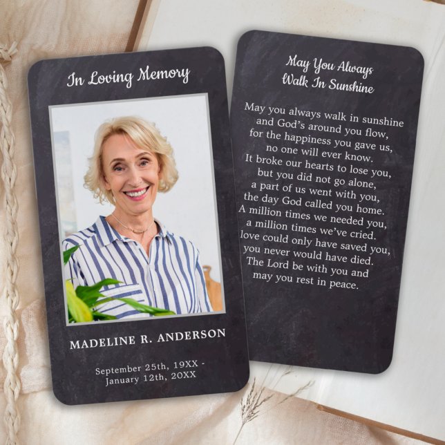 Premium Rustic Foto Beileid Gedenkkarte (Von Creator hochgeladen)