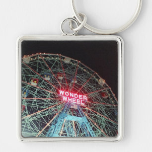 Premium-Schlüsselanhänger "Wonder Wheel at Night" Schlüsselanhänger