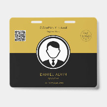 Premium-Schwarzes-Gold-Büro-Mitarbeiter-ID-Ausweis