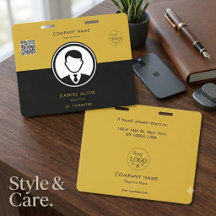 Premium-Schwarzes-Gold-Büro-Mitarbeiter-ID-Ausweis