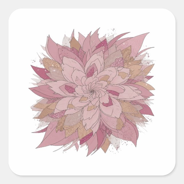 Premium Silber FLORAL Aufkleber Design (Vorderseite)