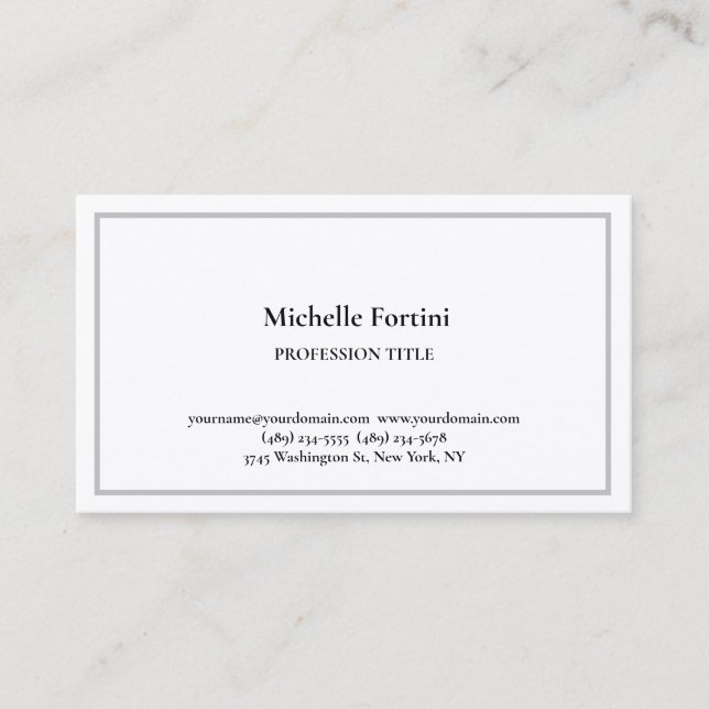 Premium Silk Elegant Schlicht Einfach Minimalistis Visitenkarte (Vorderseite)