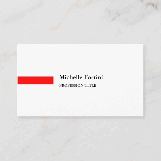 Premium Silk Elegant Schlicht Minimalistisch Rot W Visitenkarte (Vorderseite)