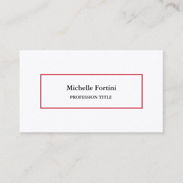 Premium Silk Elegant Schlicht Minimalistisch Rot W Visitenkarte (Vorderseite)