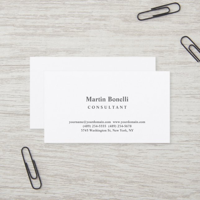 Premium Silk Elegante Consultant Minimalistisch Visitenkarte (Vorderseite/Rückseite Beispiel)