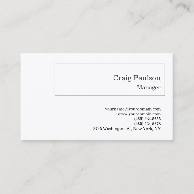 Premium Silk Minimalistisch modern Visitenkarte (Vorderseite)