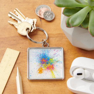 Premium Square Schlüsselanhänger mit großem Farbsc