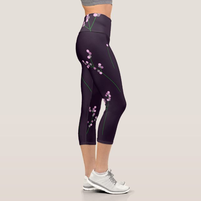 Premium Stilvolle Blume Bouquet Capri Leggings (Rechts)