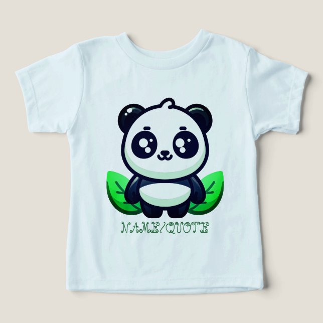 Premium Süßer Panda und Blätter (Design Vorderseite)
