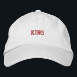 Premium White-Hat mit King Text pure Peace Bestickte Baseballkappe<br><div class="desc">Diese hochwertige Khaki-Baumwolle präsentiert elegante "King" Textistickerie für einen raffinierten Stil.</div>