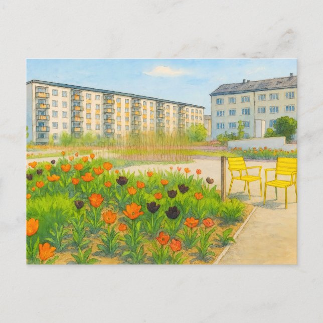 Premnitz Tulpen Saison aquarell havelland Feiertagspostkarte (Vorderseite)