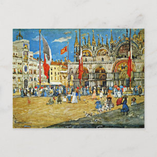 Prendergast: St. Mark's, Stadtansicht von Venedig Postkarte