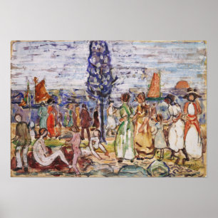 Prendergast - Strand mit blauem Baum Poster