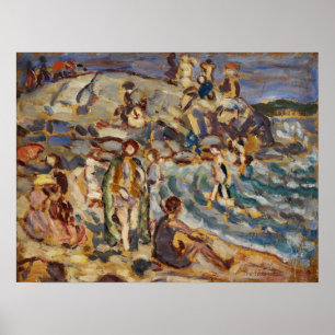 Prendergast - Strand Szene und Hügel Poster