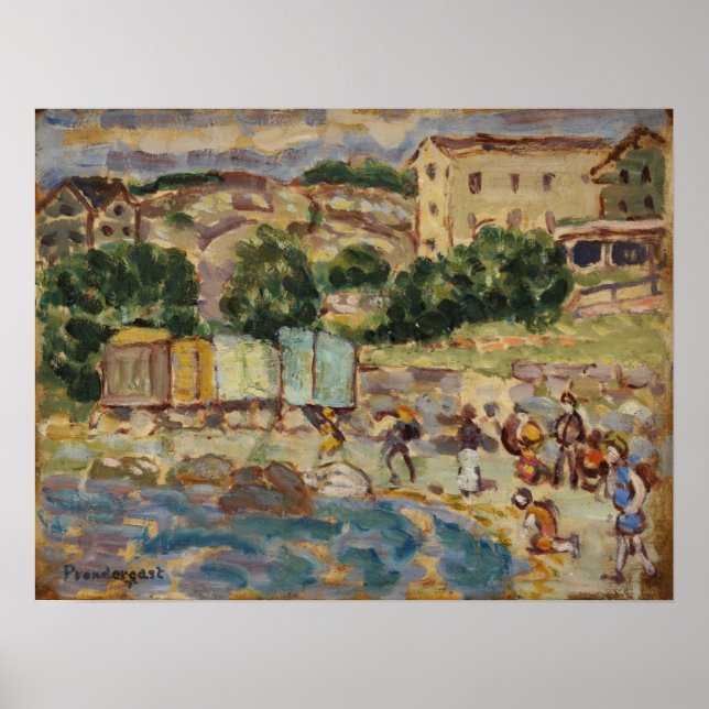 Prendergast - Strand und Dorf Poster (Vorne)