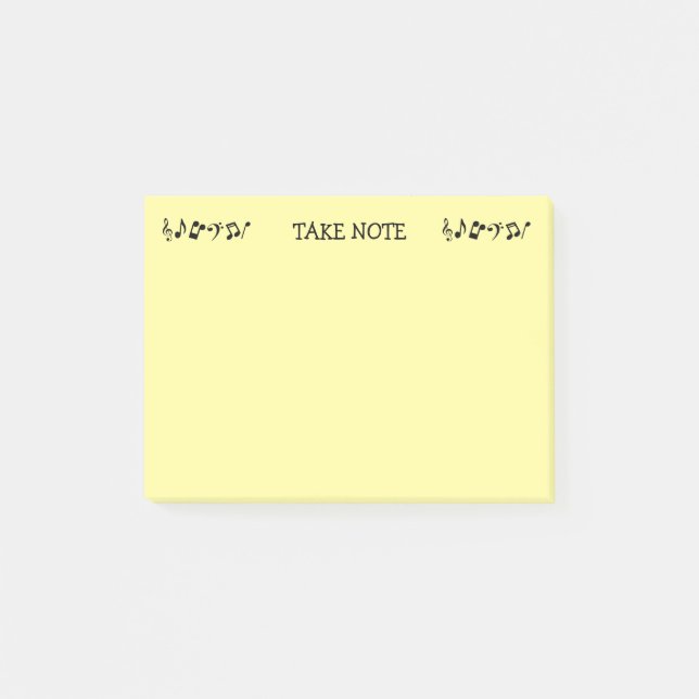 Prendre note Musique Jaune Post-it Notes (Devant)